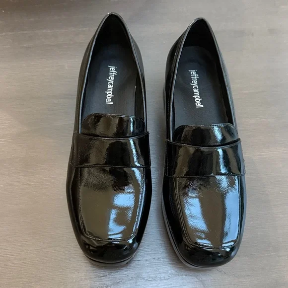 Jeffrey Campbell Patten Leather Student Square Toe Loafers. Size 8 - Picture 3 of 7